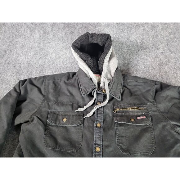 Dickies Insulated Hooded Coat Men Sz 42-44 L Denim Utility Casual Workwear - Picture 2 of 8